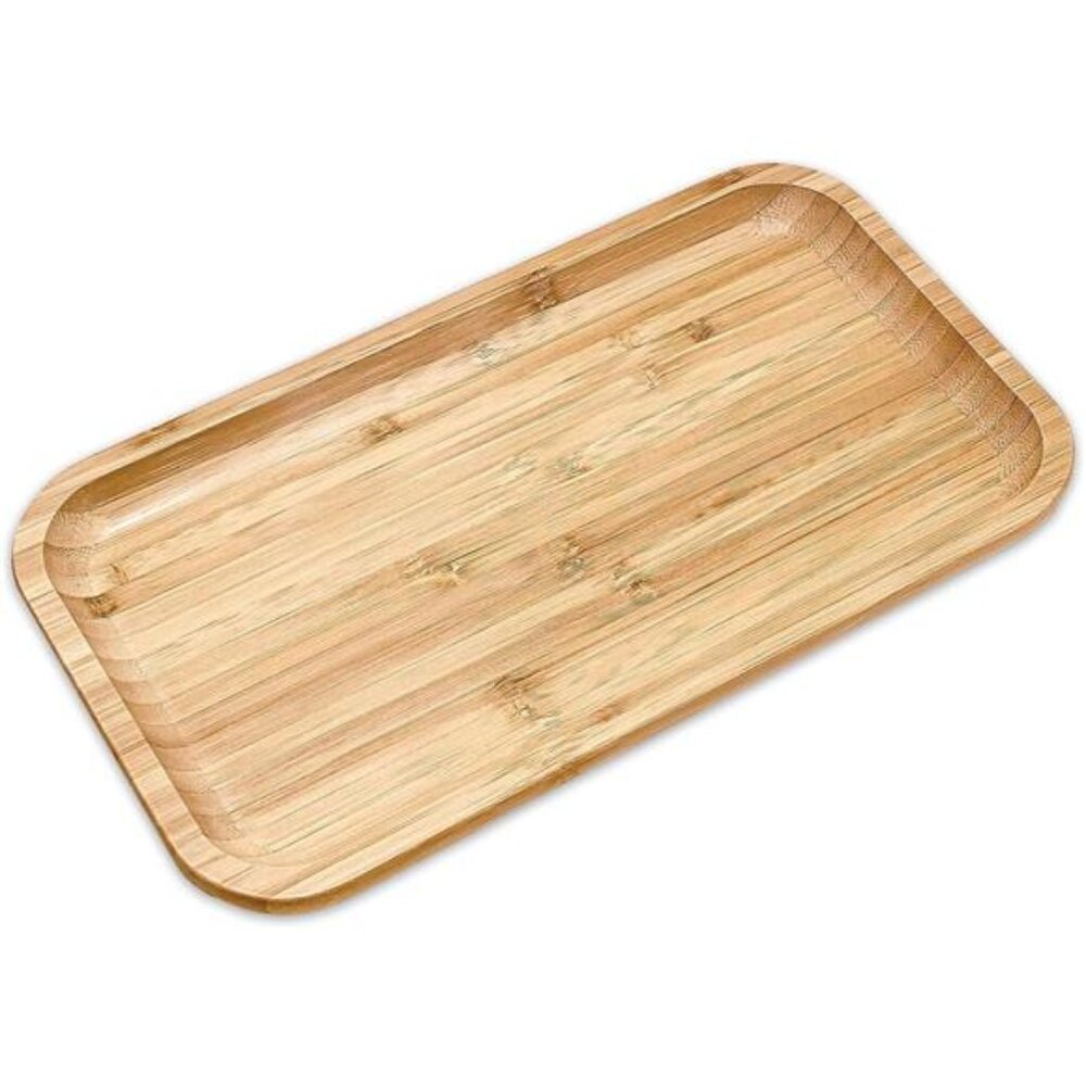 Bamboo Serving Tray Rectangular Natural Minimalist Coffee Tea Food Kitchen Decor
